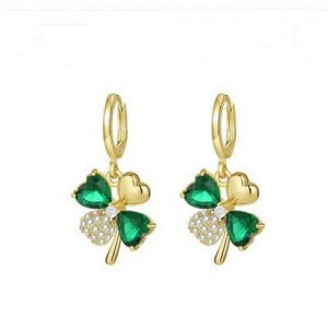 Wholesale S925 silver needle leaf rose small fresh flower earrings
